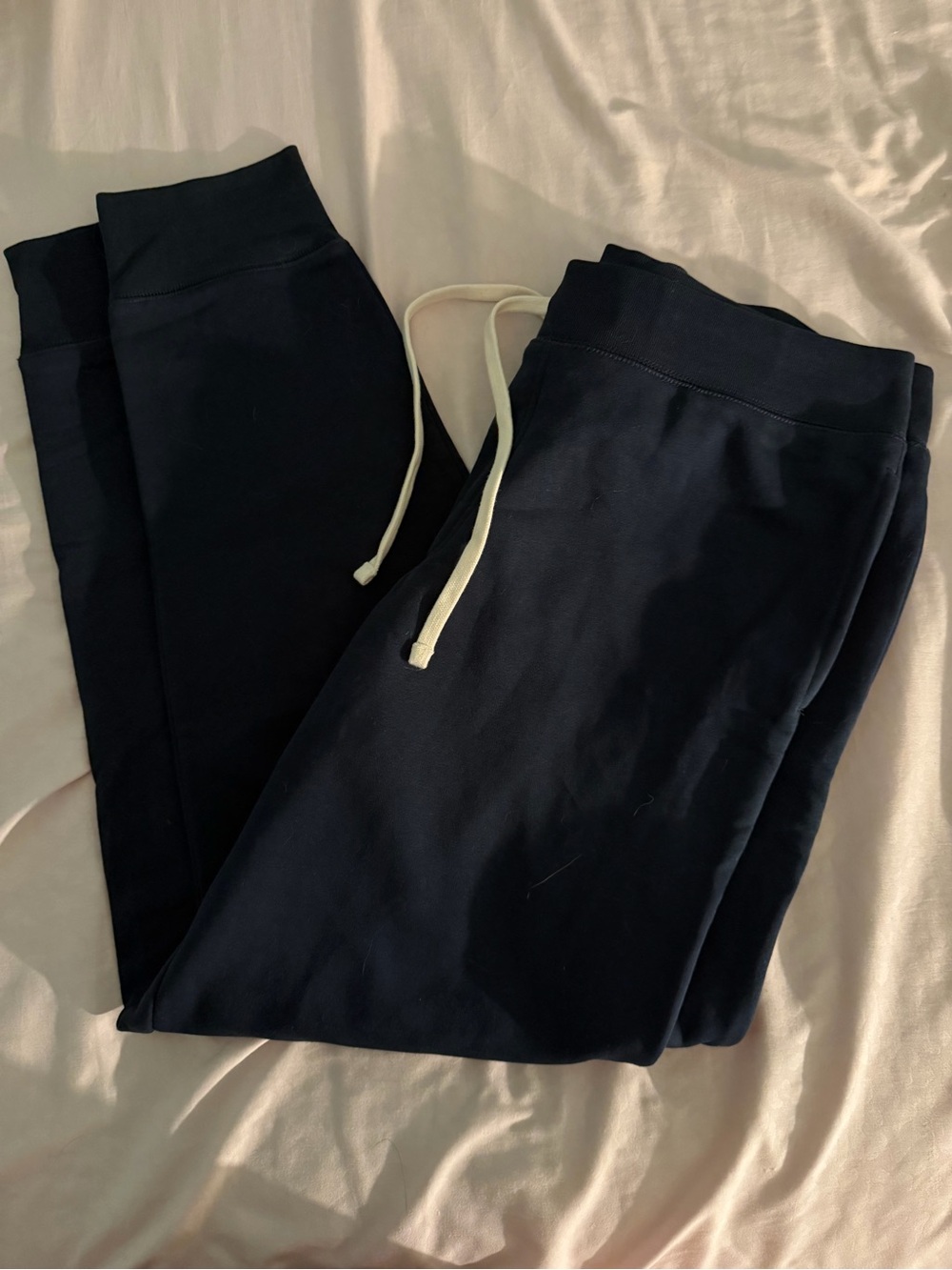 Lands' End  Navy Jogger Pants with White Drawstring